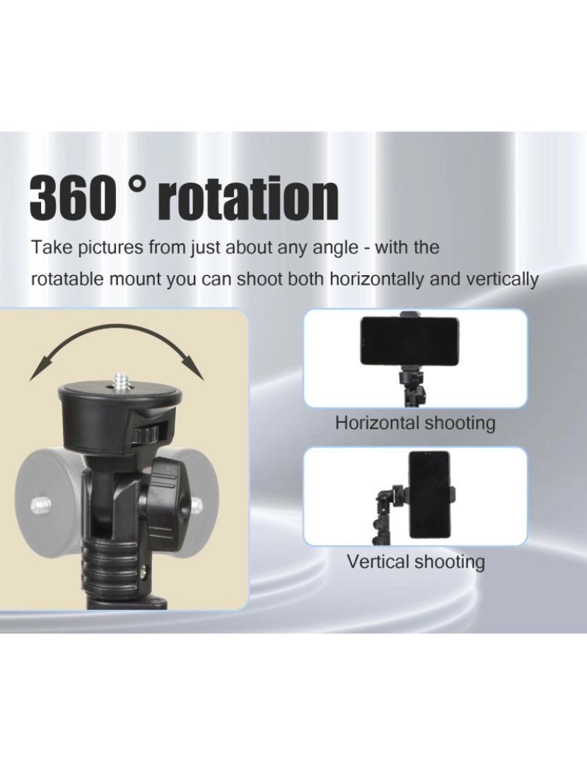 imagem de Suporte para celular/suporte para câmera tripé bastão de selfie (45-160 cm)3