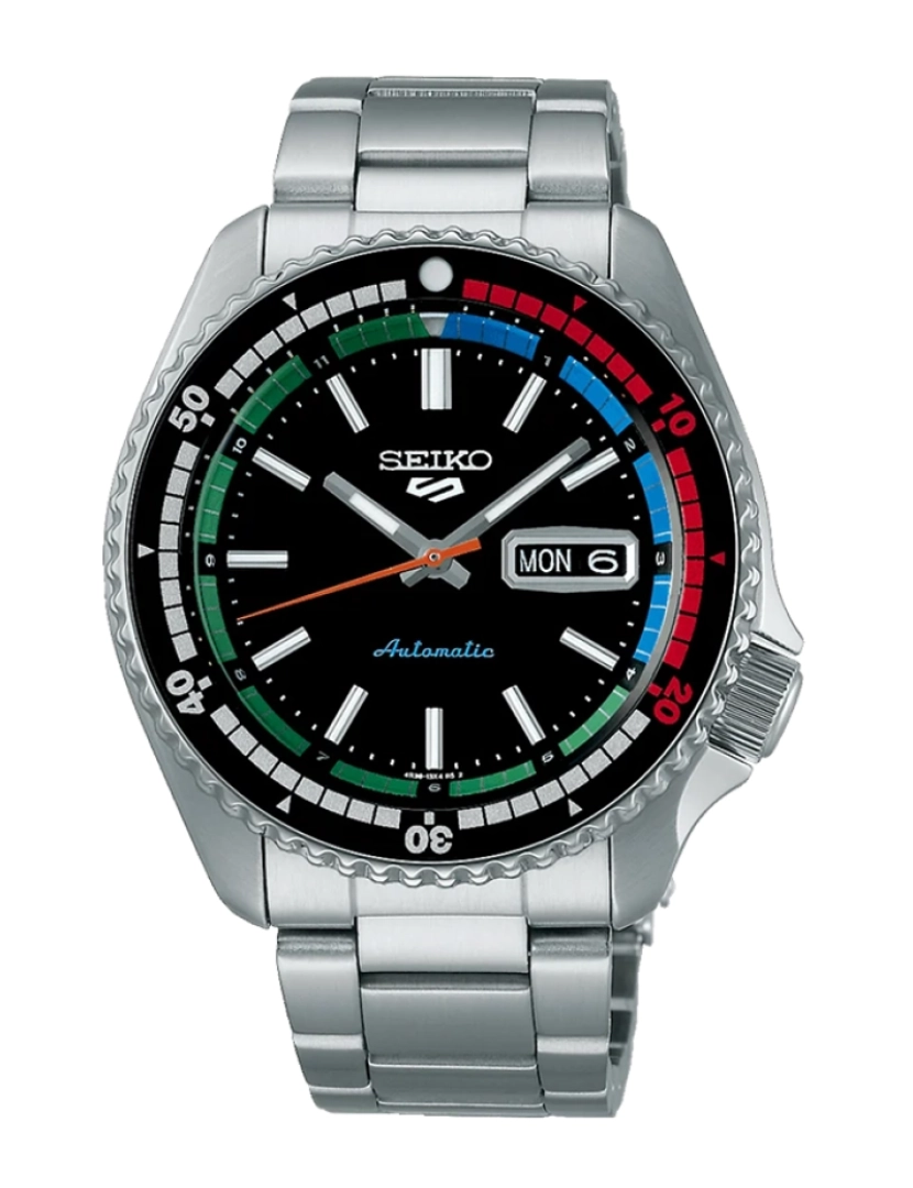 Seiko - Relógio de Homem Prateado e Preto