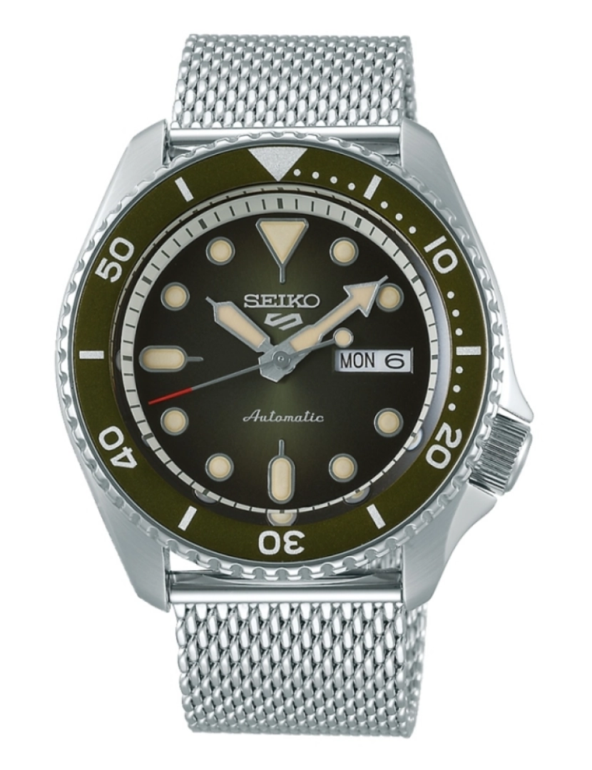 Seiko - Relógio de Homem Prateado e Verde