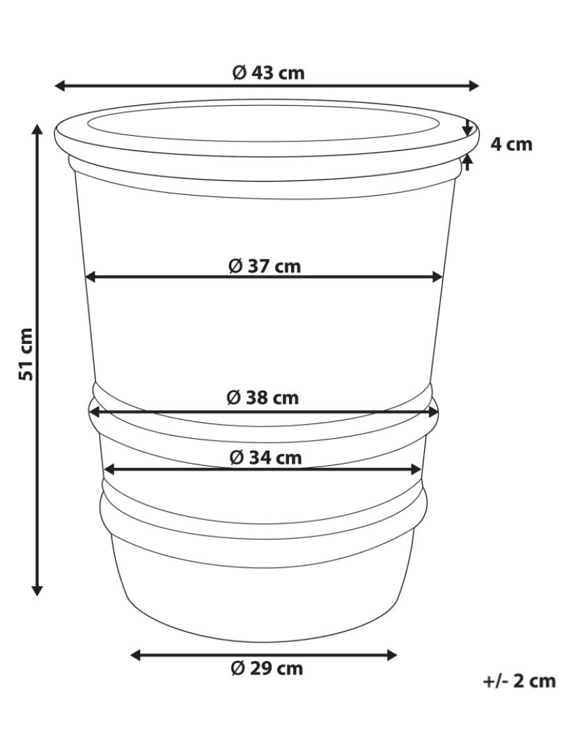 imagem de Vaso para plantas em terracota creme ⌀ 43 cm LILIUM1