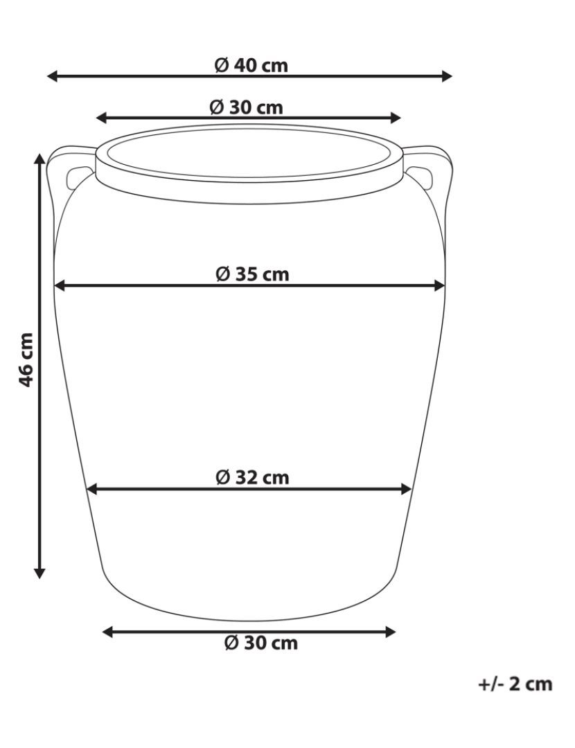 Beliani - Vaso para plantas em terracota cinzenta ⌀ 40 cm KERRIA