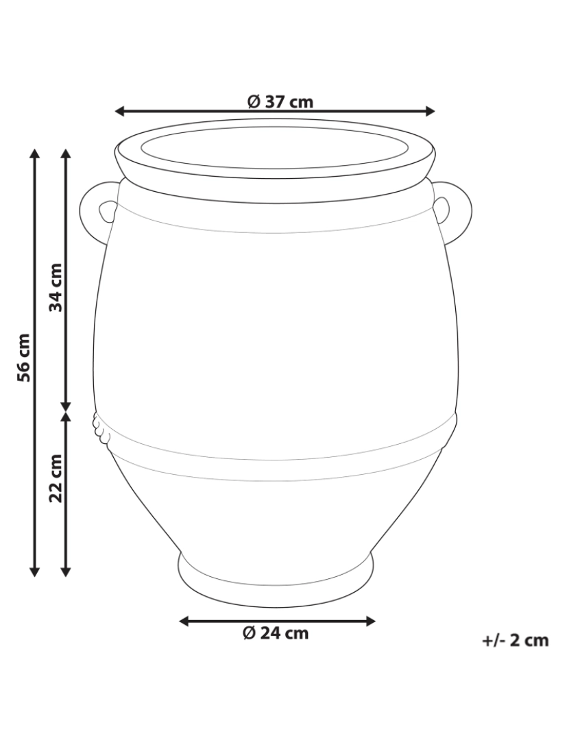 Beliani - Vaso para plantas em terracota creme ⌀ 37 cm CAREX