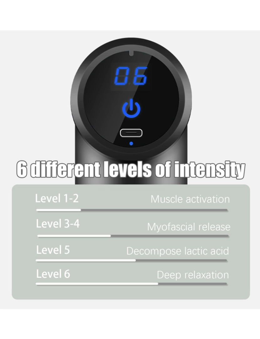 imagem de Pistola de massagem com 4 cabeças de massagem 6 marchas3