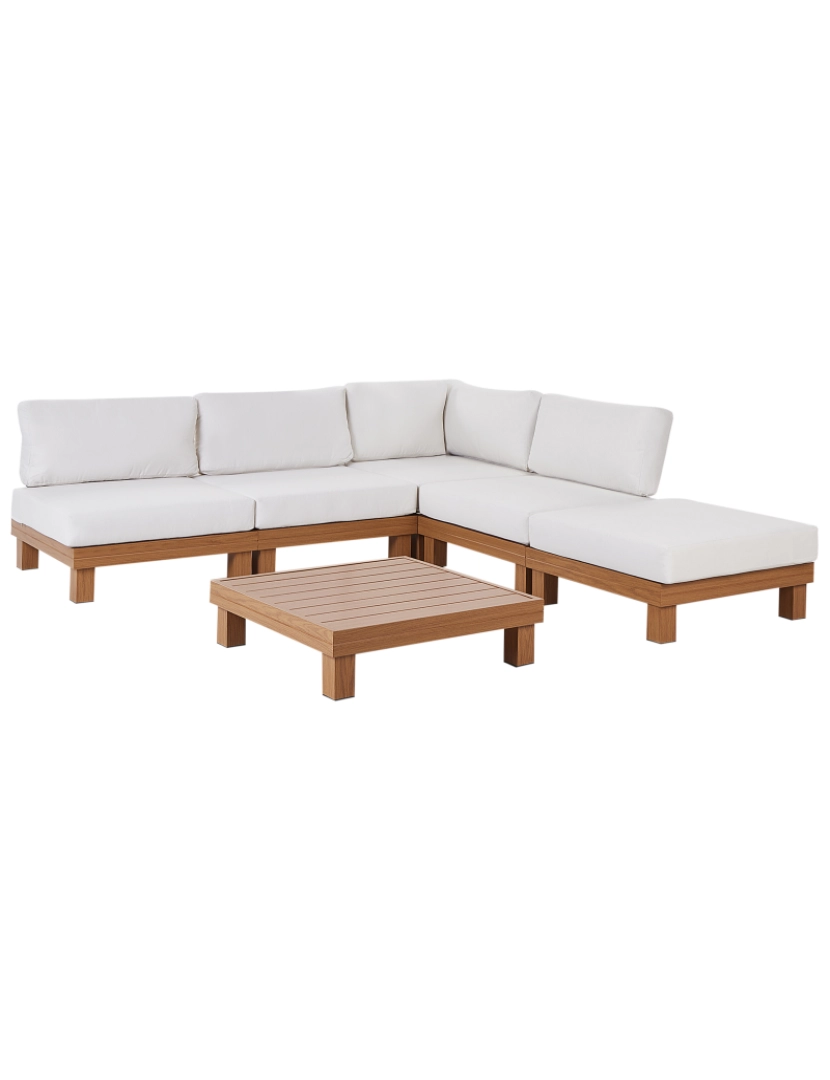 Beliani - Conjunto lounge Universal Alumínio Branco SANZA