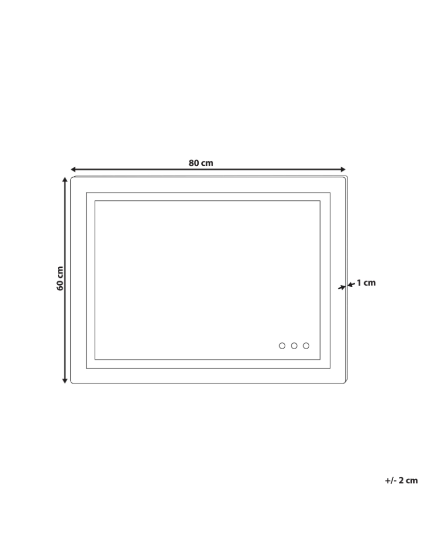 Beliani - Espelho de parede LED prateado 80 x 60 cm PRENOIS