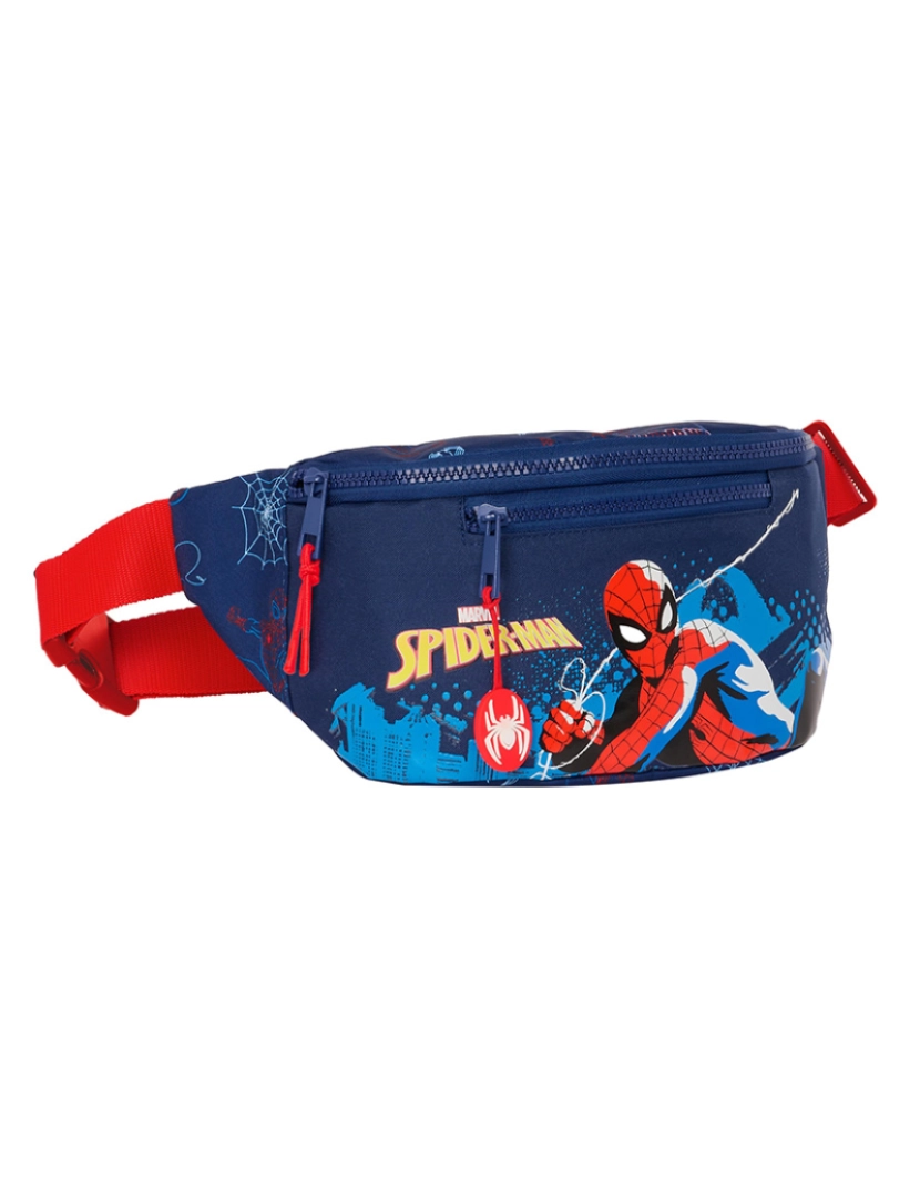 Homem Aranha - Bolsa de Cinto Homem-Aranha Neon Azul Marinho 23 x 12 x 9 cm