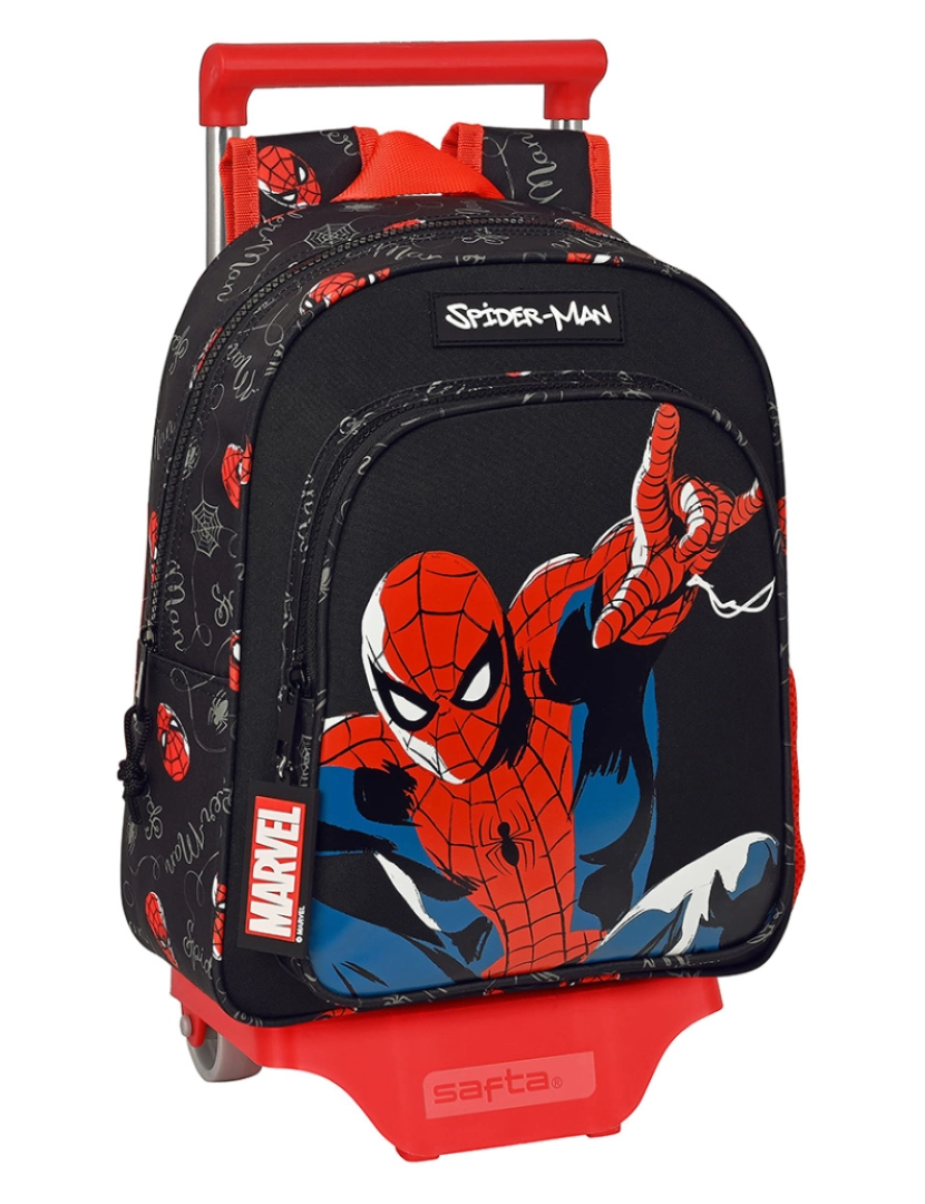 Homem Aranha - Mochila escolar com rodas Homem-Aranha Hero Preto 27 x 33 x 10 cm