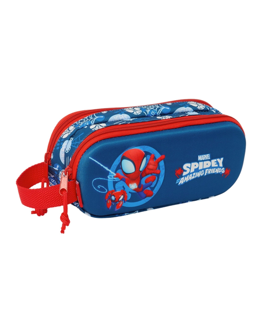 Homem Aranha - Carry-all duplo Homem-Aranha Vermelho Azul Marinho 21 x 8 x 6 cm Modelo 3D