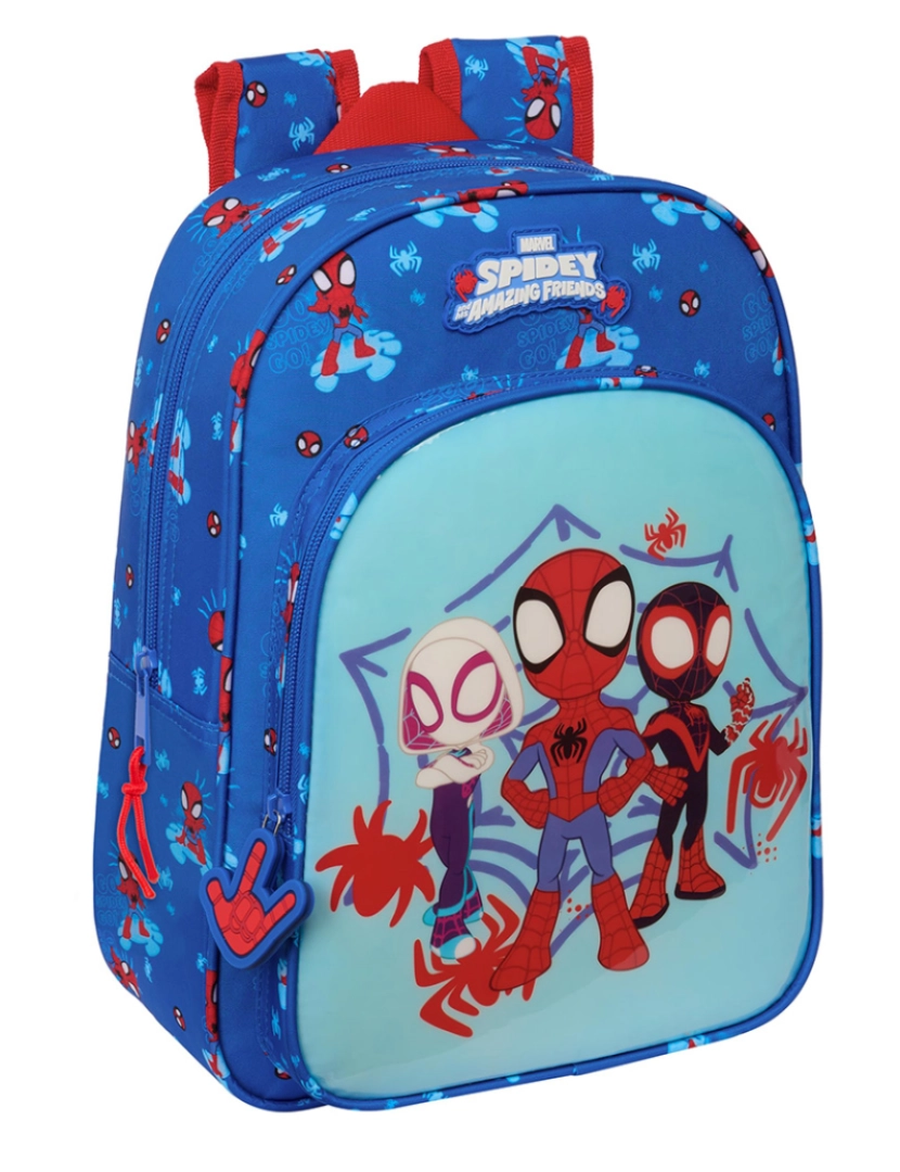 Homem Aranha - Mochila Escolar Homem-Aranha Azul 26 x 34 x 11 cm