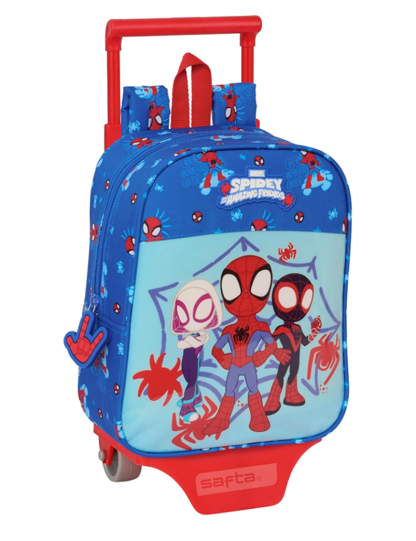 Homem Aranha - Mochila escolar com rodas Spidey Azul 22 x 27 x 10 cm