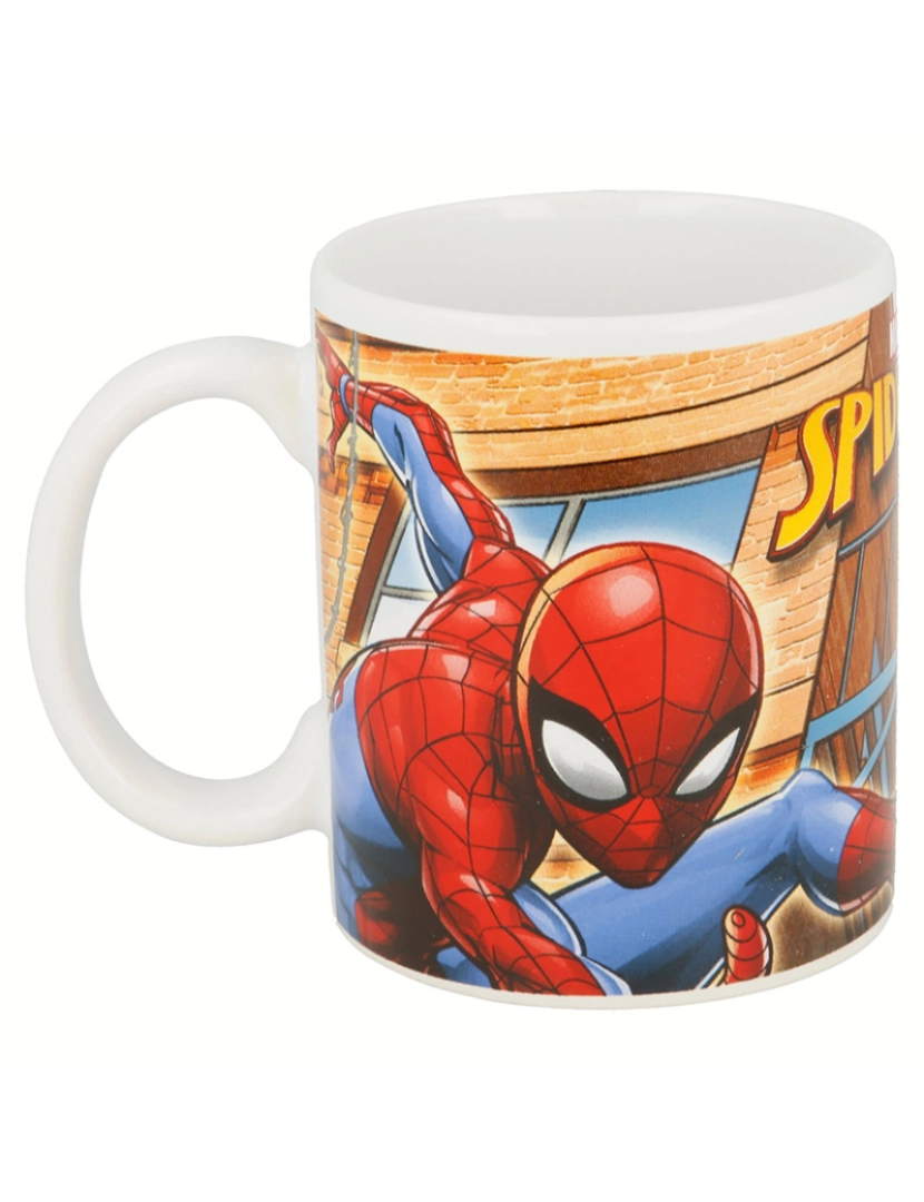 Homem Aranha - Caneca Homem-Aranha Grande poder Azul Vermelho Cerâmica 350 ml