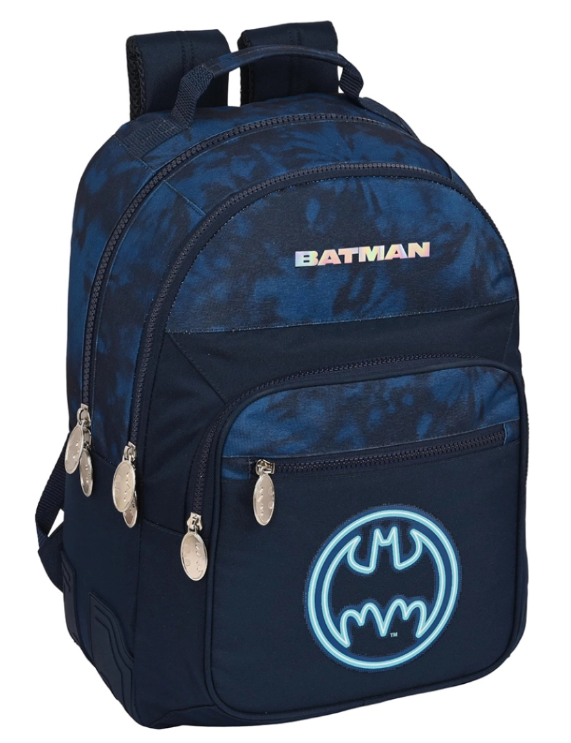 Batman - Mochila escolar Batman Legendary Azul marinho 32 x 42 x 15 cm