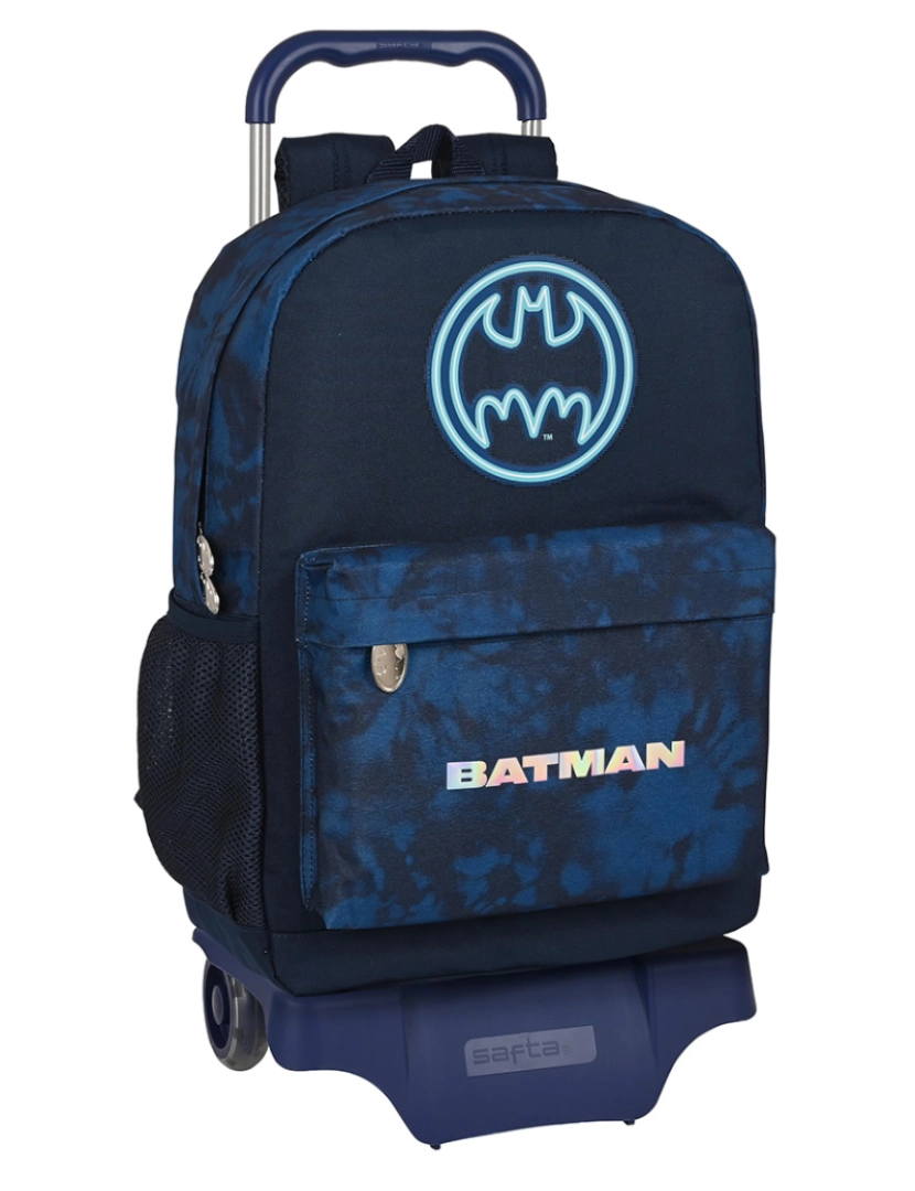 Batman - Mochila escolar com rodas Batman Legendary Azul marinho 30 x 43 x 14 cm