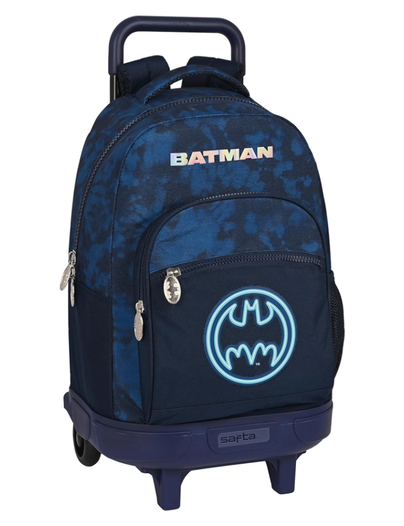 Batman - Mochila escolar com rodas Batman Legendary Azul marinho 33 x 45 x 22 cm