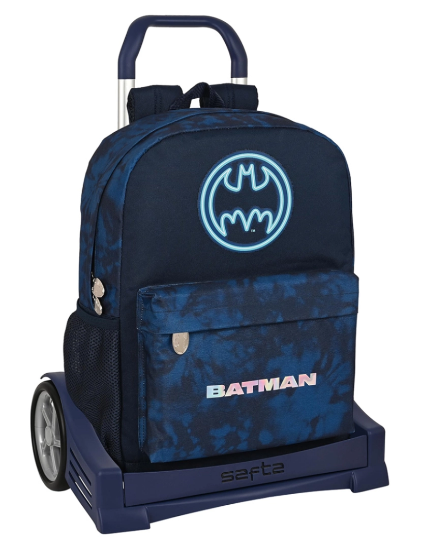 Batman - Mochila escolar com rodas Batman Legendary Azul marinho 32 x 43 x 14 cm