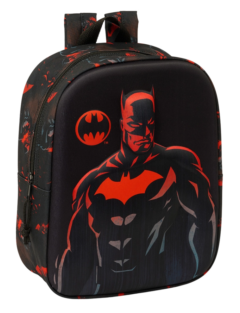 Batman - Mochila escolar Batman preta 22 x 27 x 10 cm Modelo 3D