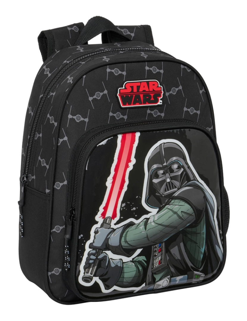 Star Wars - Mochila escolar Star Wars The Fighter Preto 27 x 33 x 10 cm