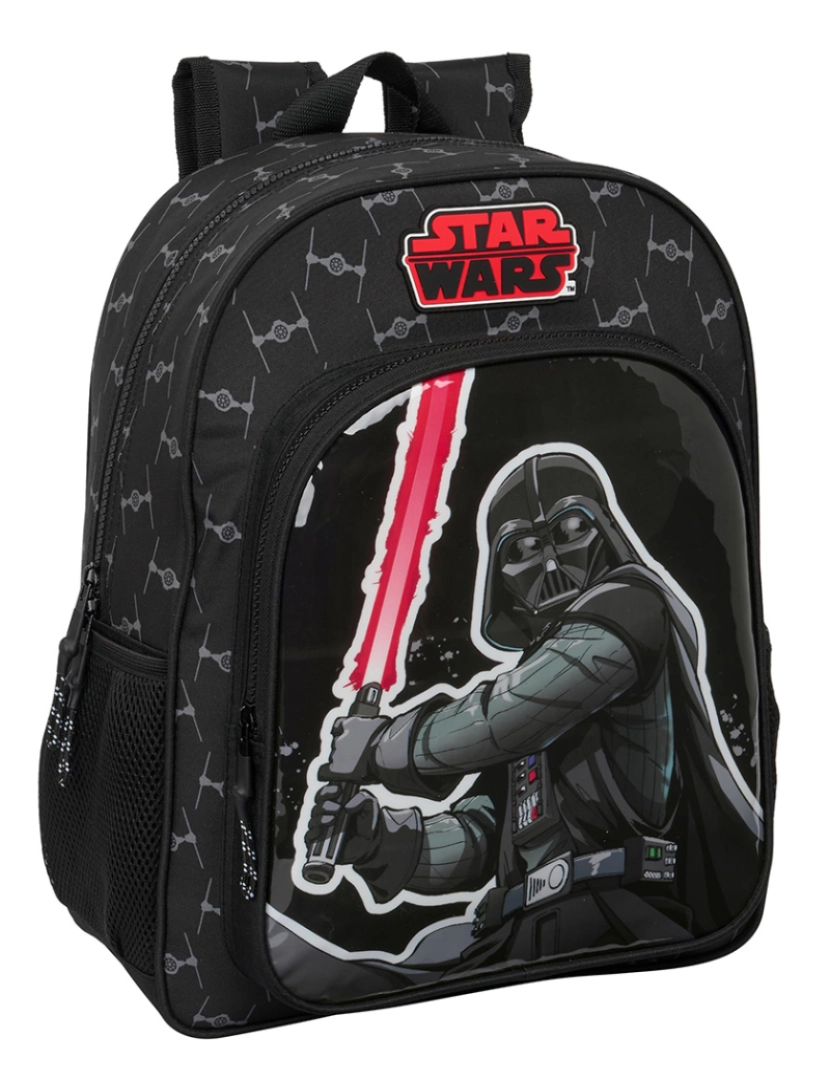 Star Wars - Mochila escolar Star Wars The Fighter Preto 32 x 38 x 12 cm