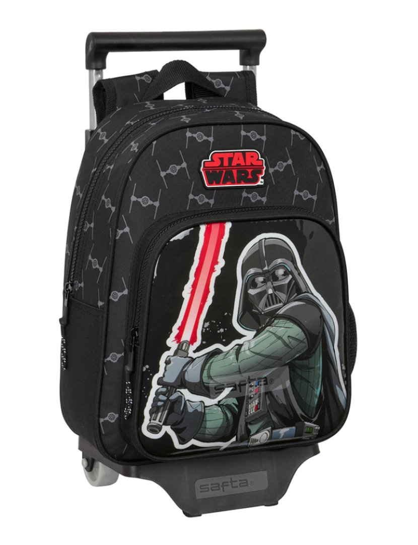 Star Wars - Mochila escolar com rodas Star Wars The Fighter Preto 27 x 33 x 10 cm