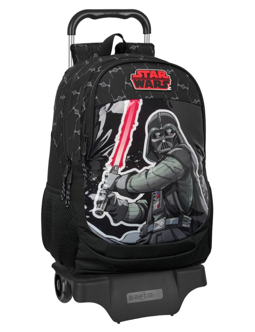 Star Wars - Mochila escolar com rodas Star Wars The Fighter Preto 32 x 44 x 16 cm