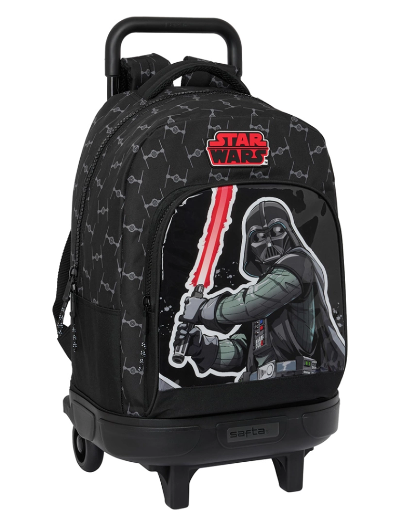 Star Wars - Mochila escolar com rodas Star Wars The Fighter Preto 33 x 45 x 22 cm