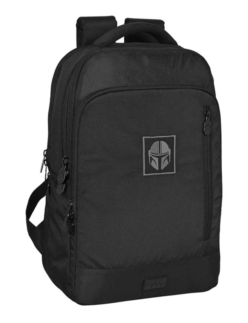 Star Wars - Mochila para Portátil e Tablet com Saída USB The Mandalorian Preto