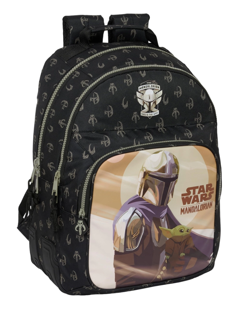 Star Wars - Mochila escolar The Mandalorian Este é o caminho Preto 32 x 42 x 15 cm