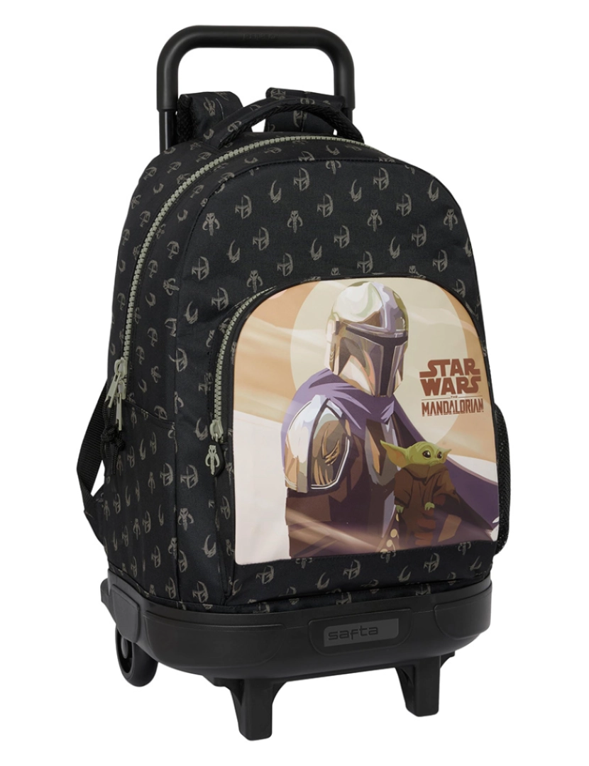 Star Wars - Mochila escolar com rodas The Mandalorian Este é o caminho Preto 33 X 45 X 22 cm