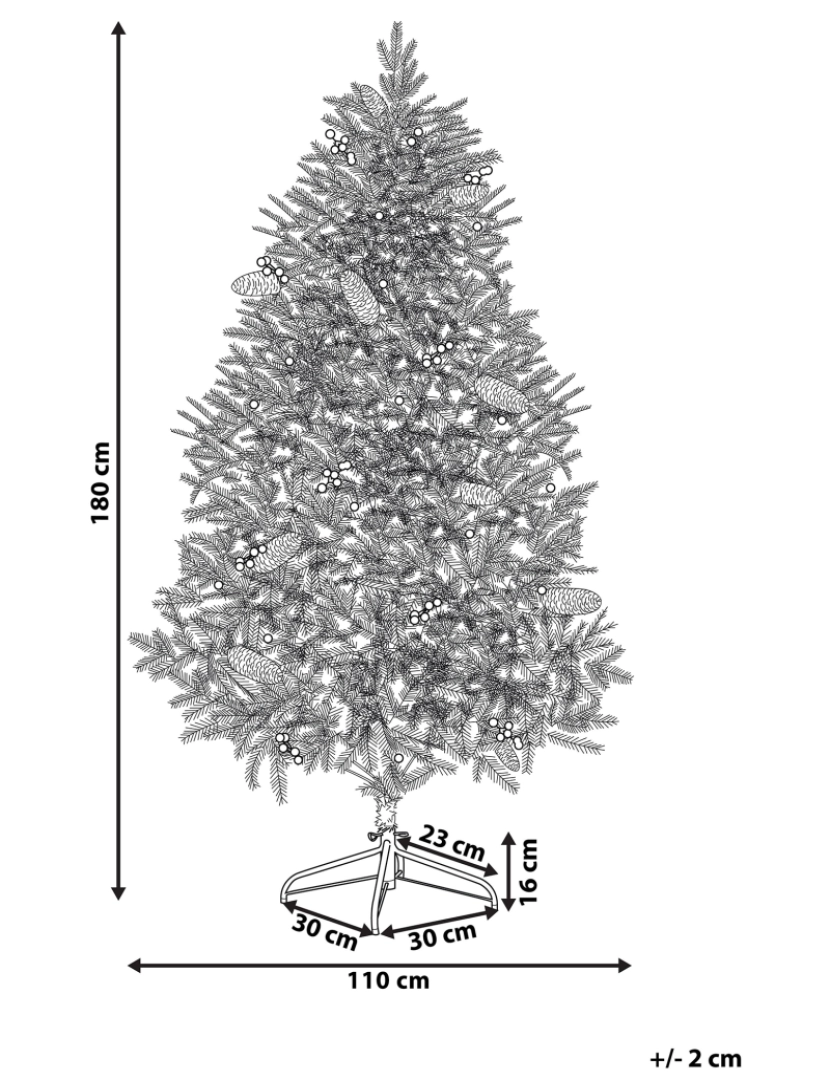 Beliani - Árvore de natal pré-Iluminada 180 cm verde PALOMAR