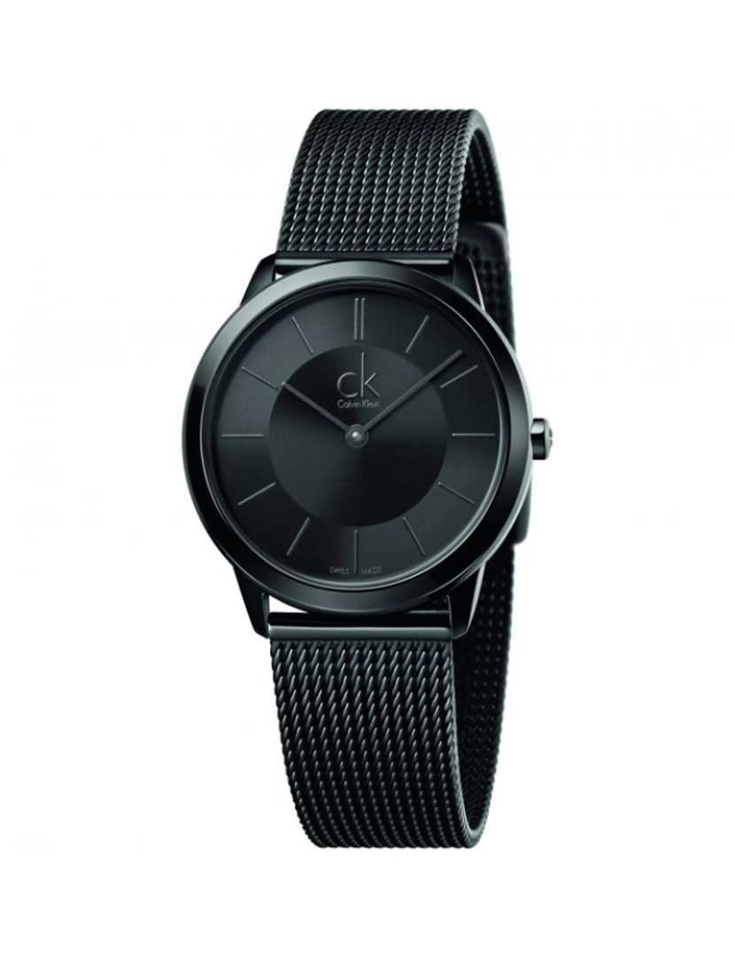 Calvin Klein - Calvin Klein K3M224B1 Mínima pulseira de malha preta mostrador preto feminino