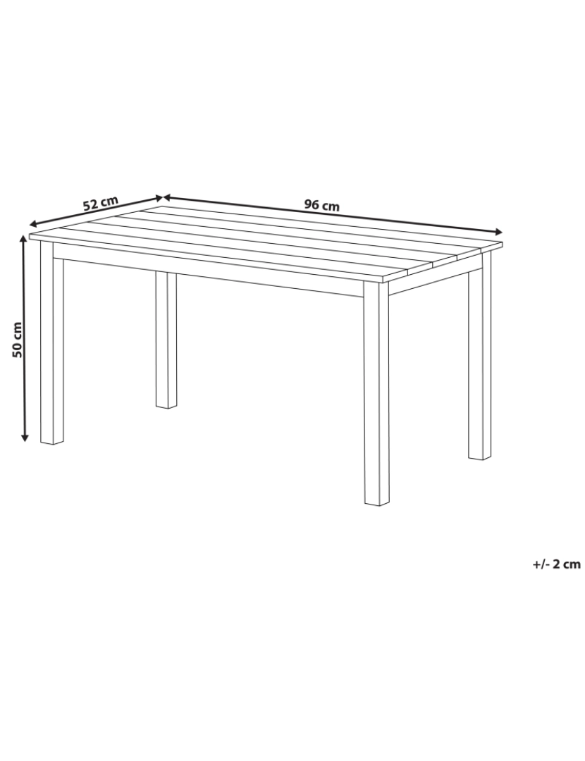 Beliani - Mesa de centro de jardim tampo em madeira plástica clara 96 x 52 estrutura em alumínio branco