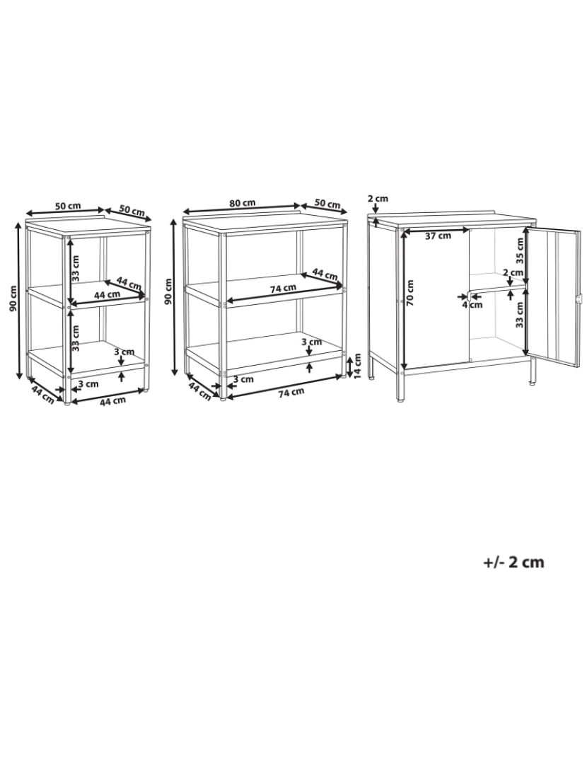 imagem de Conjunto de 3 armários de cozinha para exterior em aço preto para ilha de cozinha exterior1