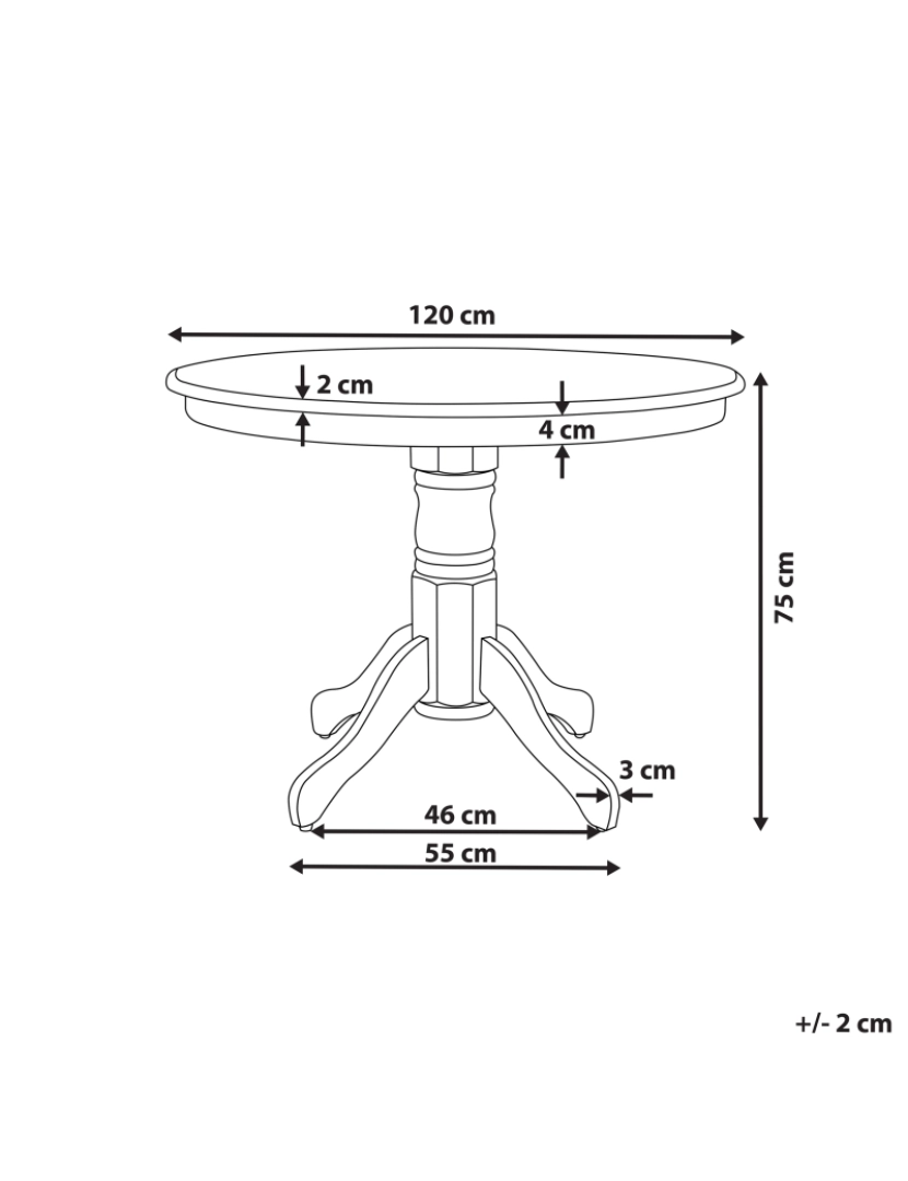 imagem de Mesa de jantar redonda em madeira de seringueira preta ø 120 cm para sala de jantar ou cozinha de estilo vintage1