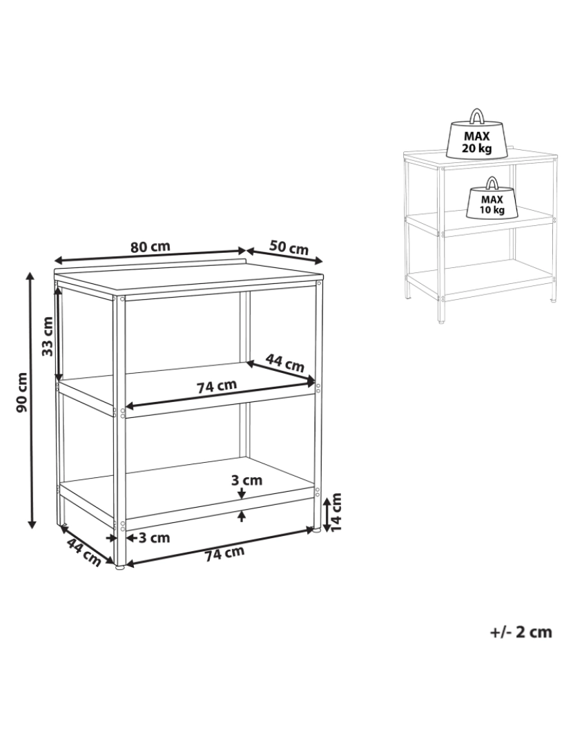 imagem de Armário de cozinha para exterior em aço preto 80 x 50 x 92 cm para ilha de cozinha exterior1