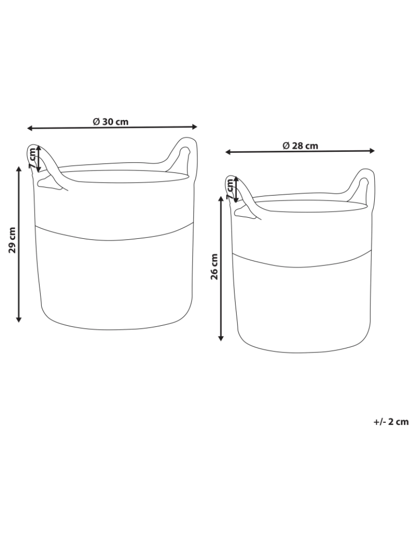 Beliani - Conjunto de 2 cestos para plantas em fibras naturais creme vasos uso em interior estilo boho