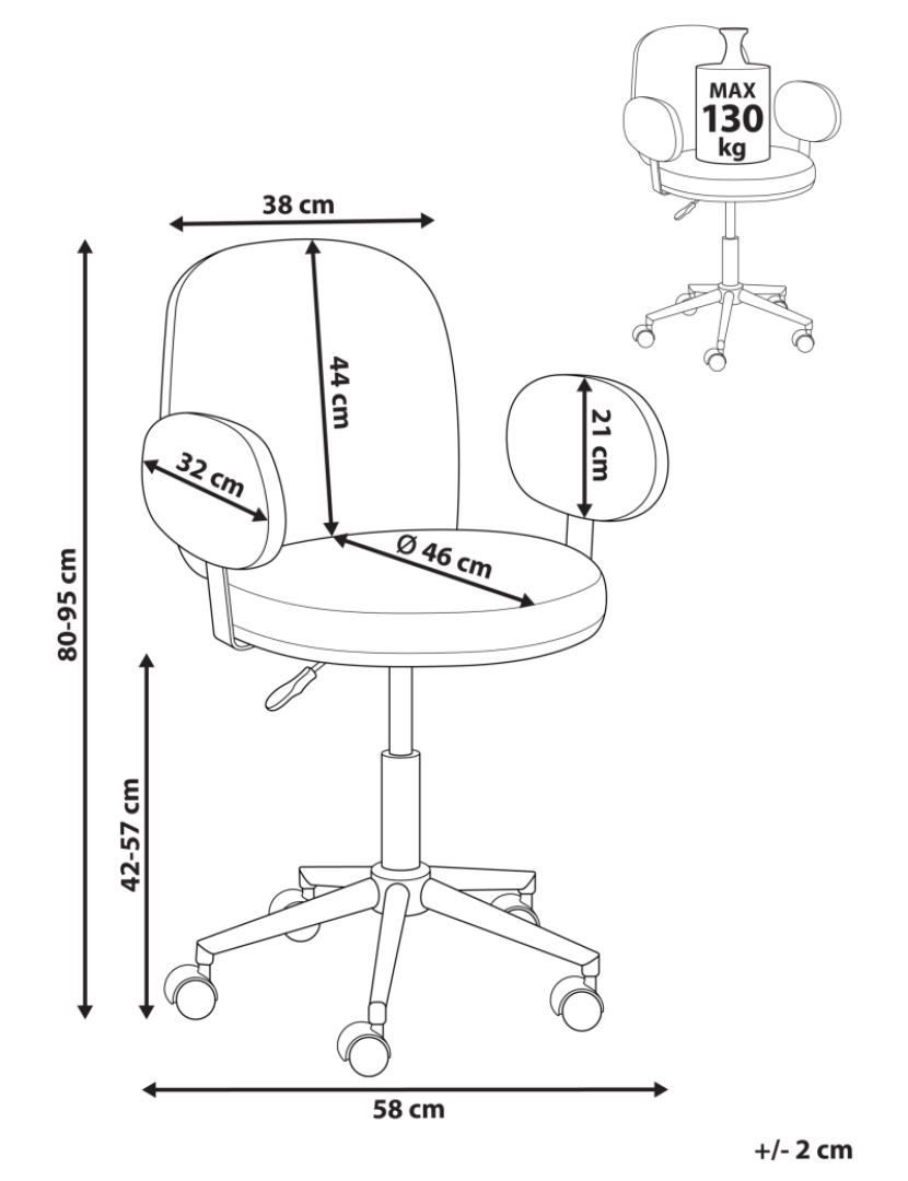 imagem de Cadeira de escritório estofada em tecido bouclé verde escuro altura ajustável e repousa-braços para escritório ou quarto moderno1