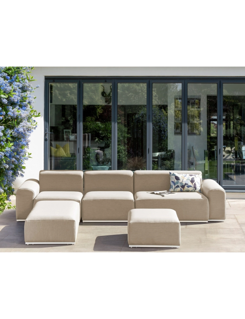 imagem de Conjunto de jardim modular com 7 lugares creme com estrutura de alumínio para exterior moderno2