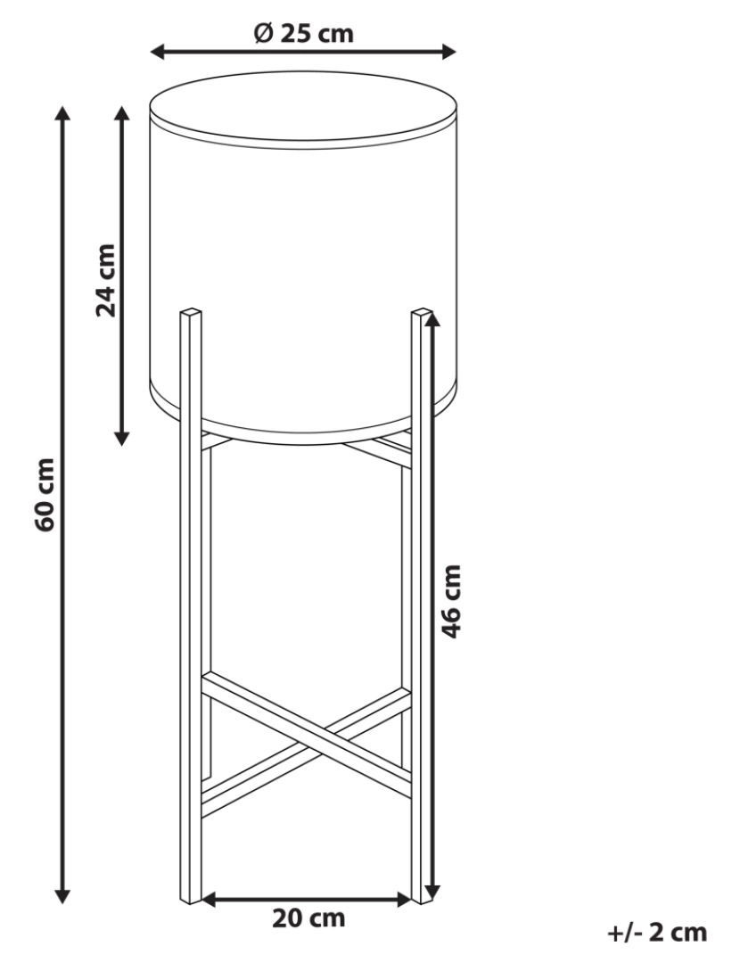 Beliani - Suporte para vasos de plantas em metal creme 25 x 25 x 60 cm de estilo industrial moderno