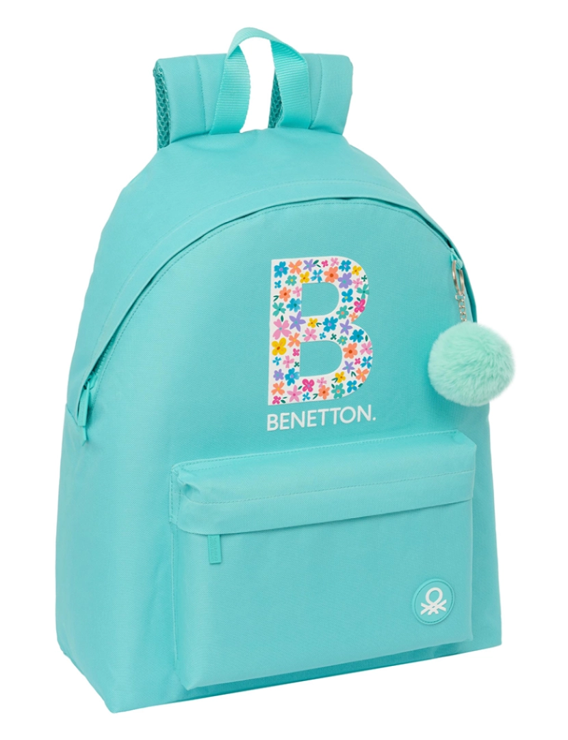 Benetton - Mochila Escolar Benetton Letter Verde 33 x 42 x 15 cm