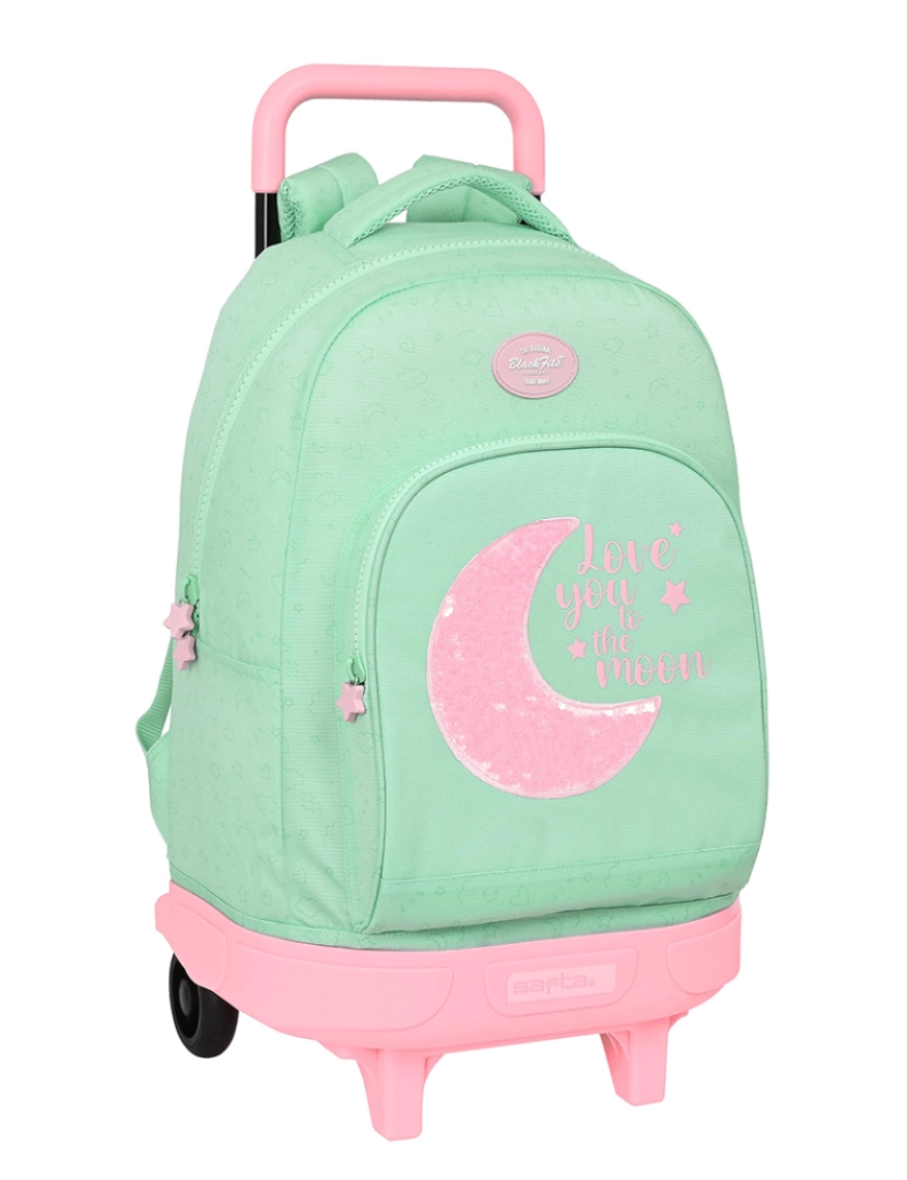 Blackfit8 - Mochila Escolar com Rodas BlackFit8 Moon Verde 33 x 45 x 22 cm