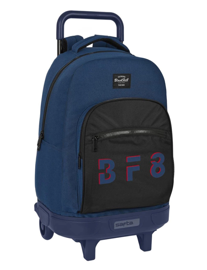 Blackfit8 - Mochila Escolar com Rodas BlackFit8 Urban Preto Azul Marinho (33 x 45 x 22 cm)