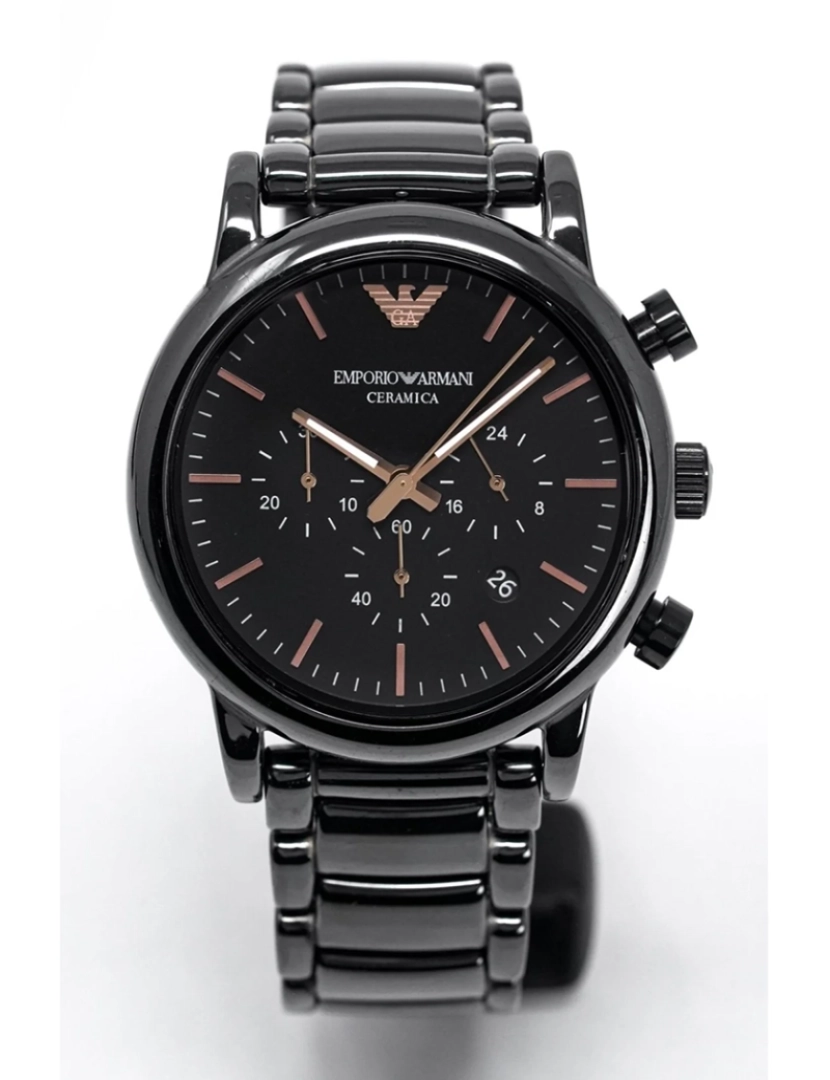 Armani - Relógio de Homem Emporio Preto e Rose Gold