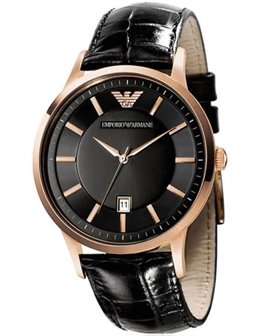 Armani - Relógio Senhora Emporio Preto e Rose Gold