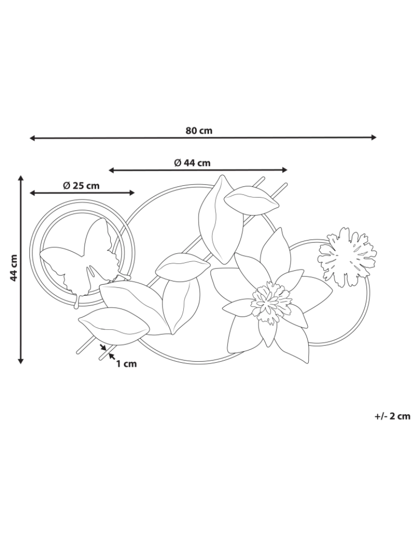 Beliani - Decoração de parede feita à mão em ferro multicolor acessório moderno