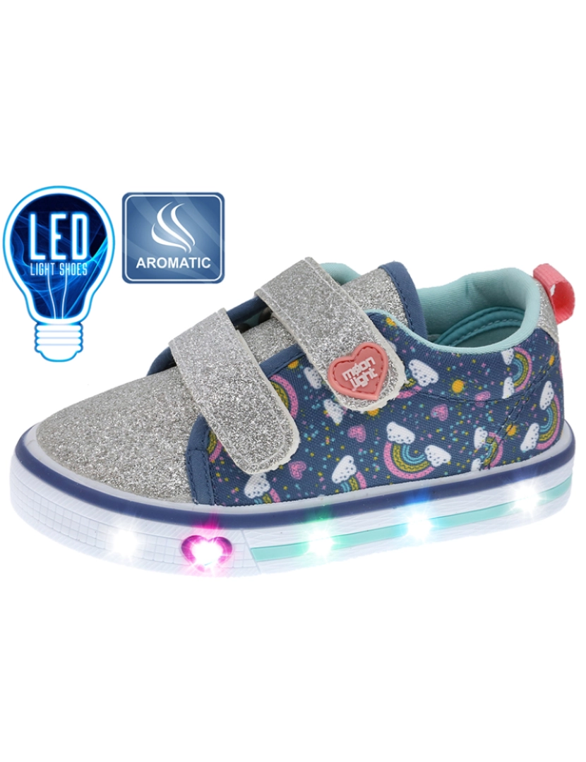 Beppi - Sapato com Luzes Infantil Azul Marinho