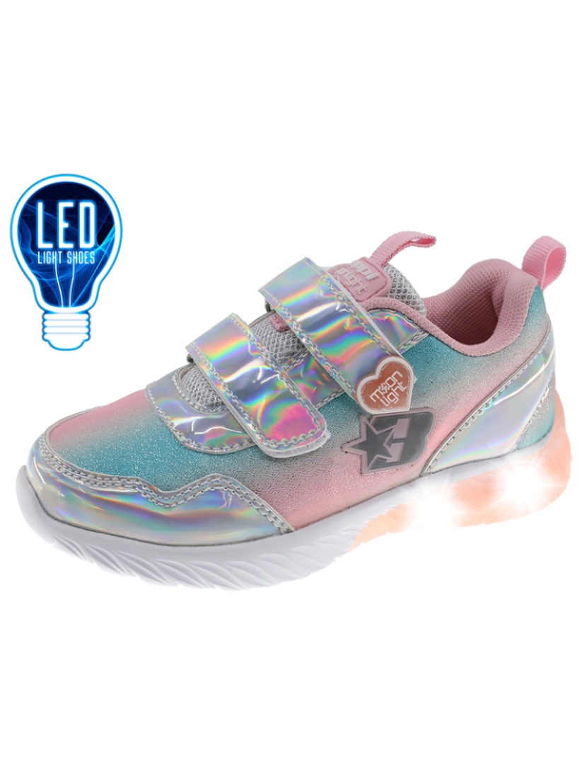 Beppi - Sapato com Luzes Infantil Prateado