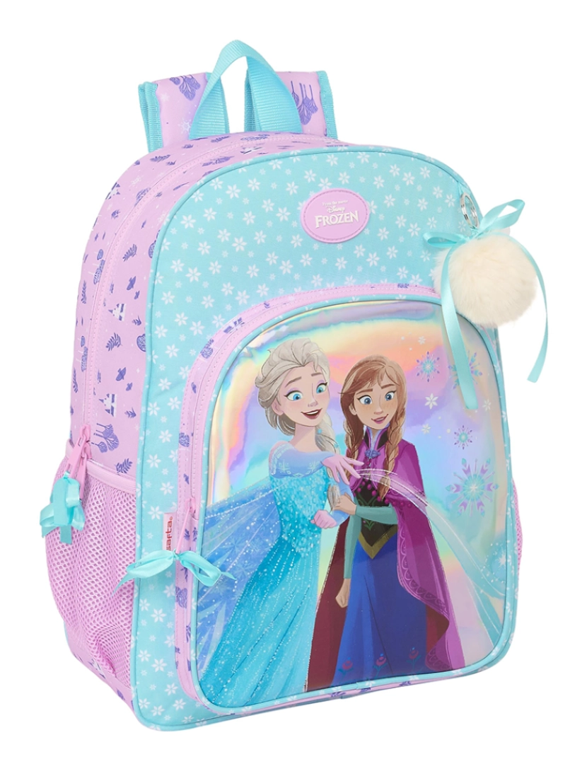 Frozen - Mochila escolar Frozen Cool days Violeta Azul celeste 33 x 42 x 14 cm