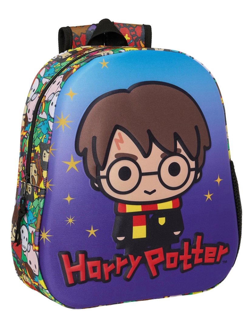 Harry Potter - Mochila Escolar Harry Potter Azul Multicor 27 x 33 x 10 cm