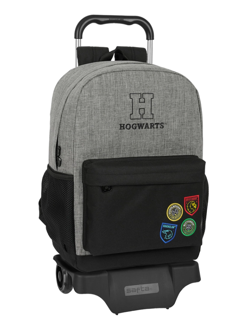 Harry Potter - Mochila escolar com rodas Harry Potter House of Champions Preto Cinza 30 x 43 x 14 cm