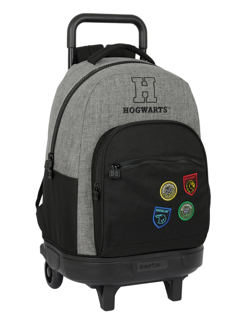 Harry Potter - Mochila escolar com rodas Harry Potter House of Champions Preto Cinza 33 x 45 x 22 cm